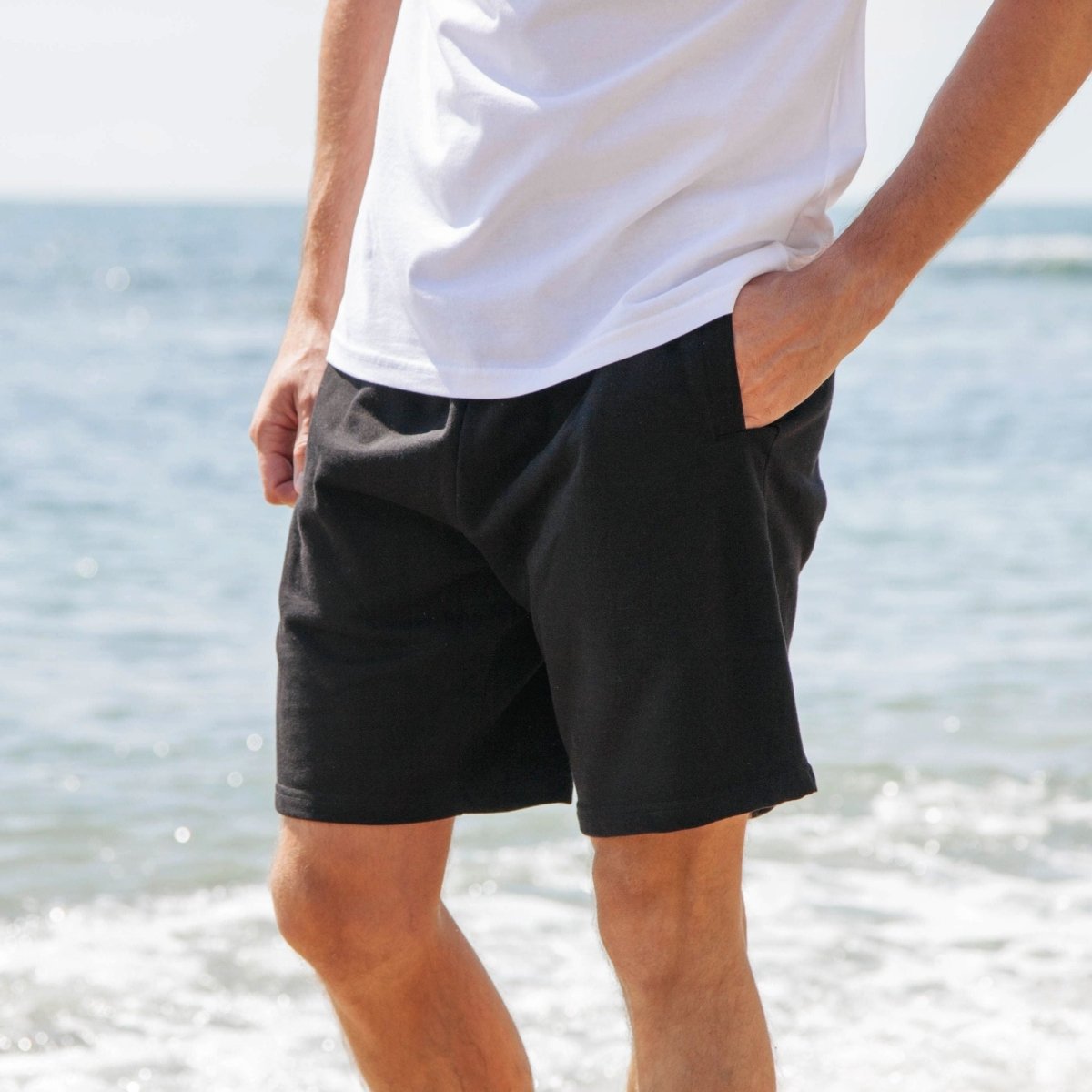 Mens organic high quality cotton drawstring Shorts S