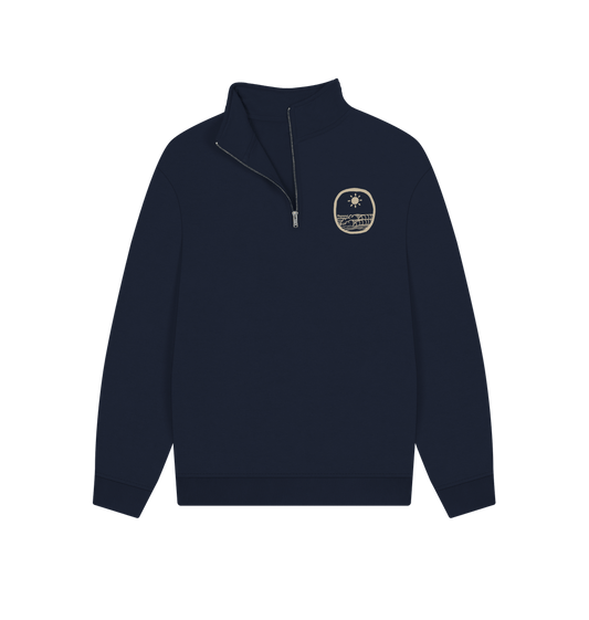 Navy Coastal Life 1\/4 Zip Sweatshirt - Dark