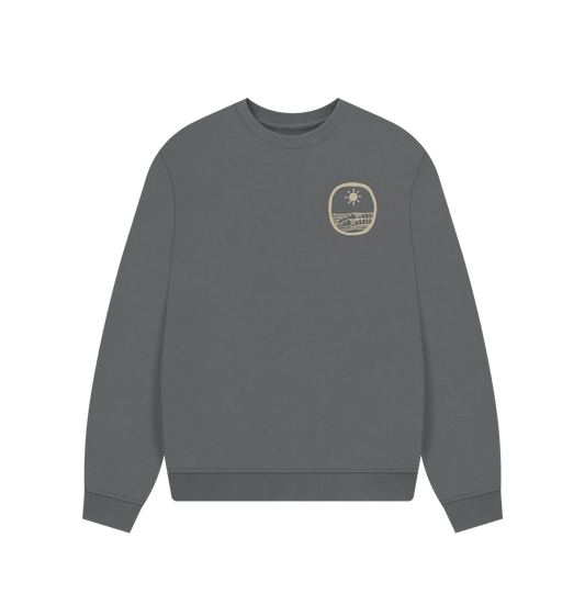 Slate Grey Women's Coastal Life Oversized Sweatshirt