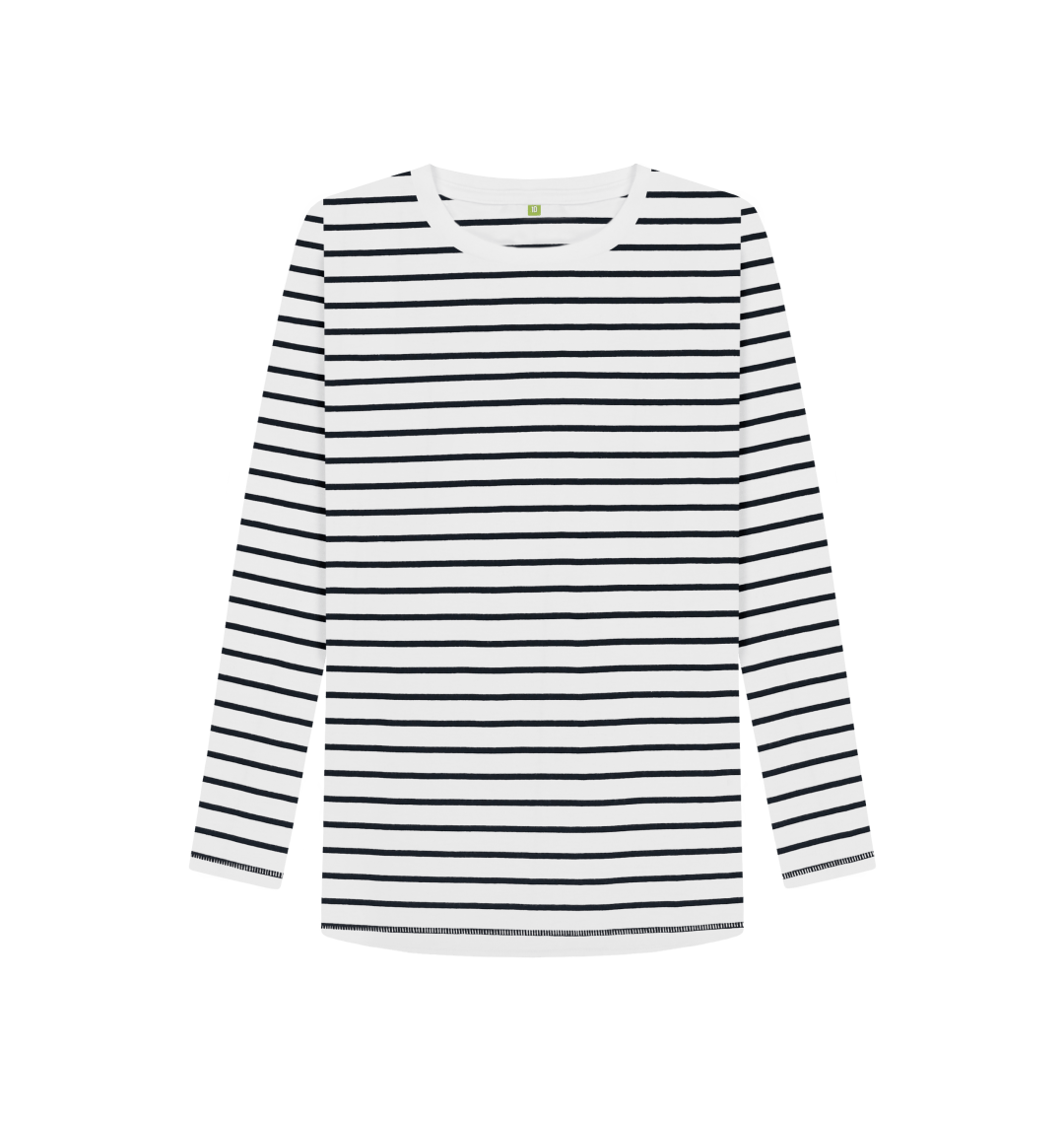 Navy Stripes Women's Striped Long Sleeve Top