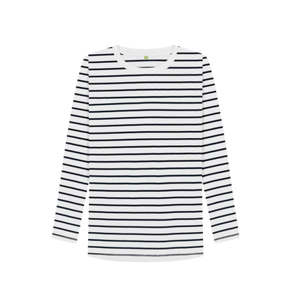 Navy Stripes Women's Striped Long Sleeve Top