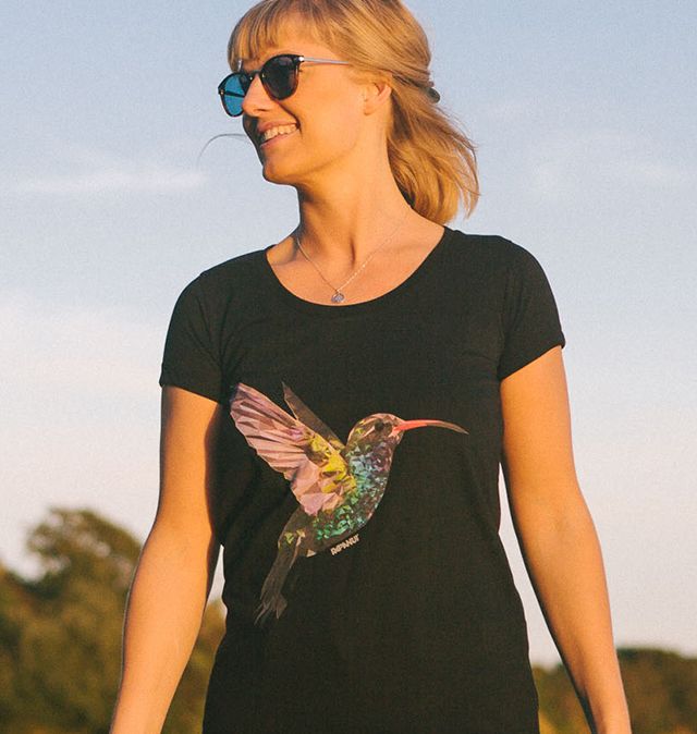 Hummingbird Scoop Neck T-shirt - Printed T-shirt