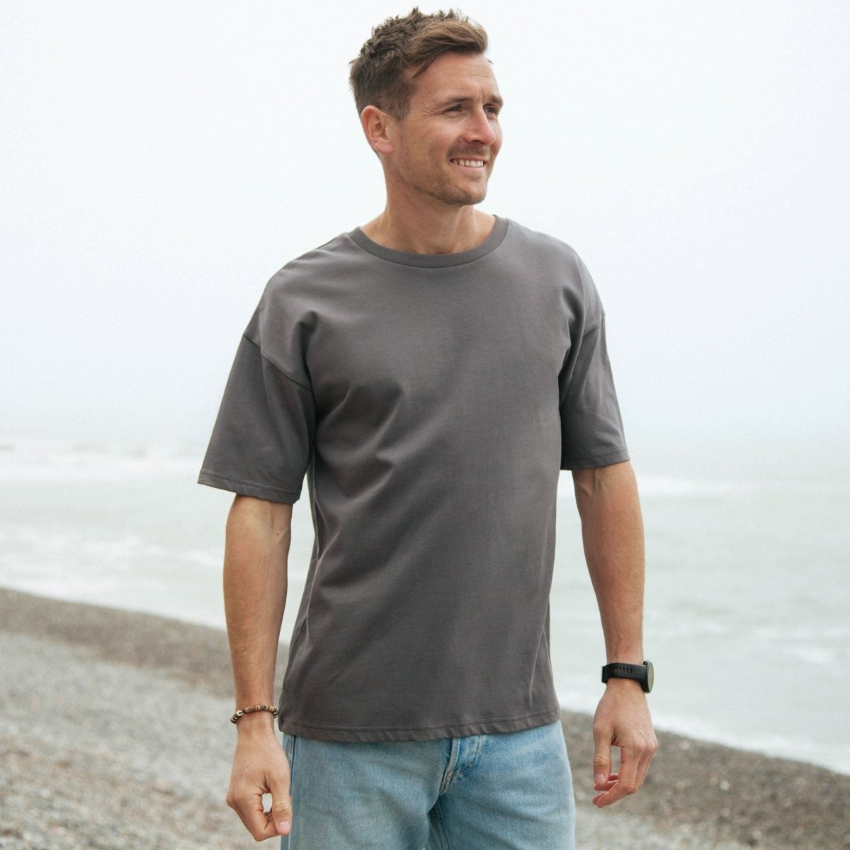 Men's Midweight Oversized T - Shirt - Plain T - Shirt