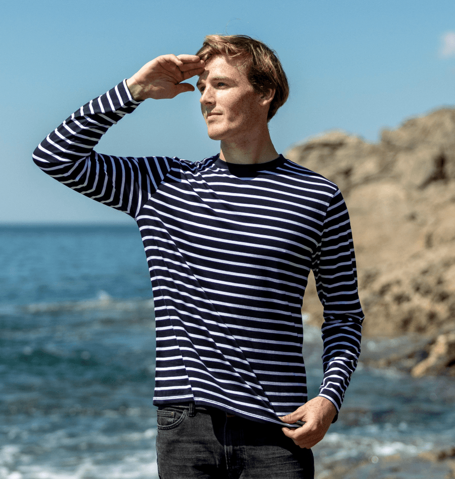 Men's Striped Long Sleeve Top - Striped T - Shirts