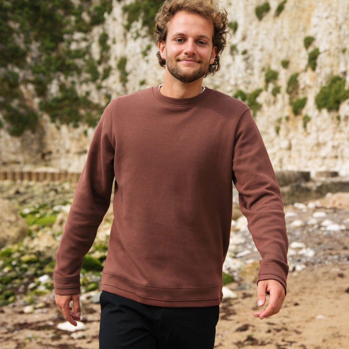 Men's Waffle Knit Jumper - Knitwear