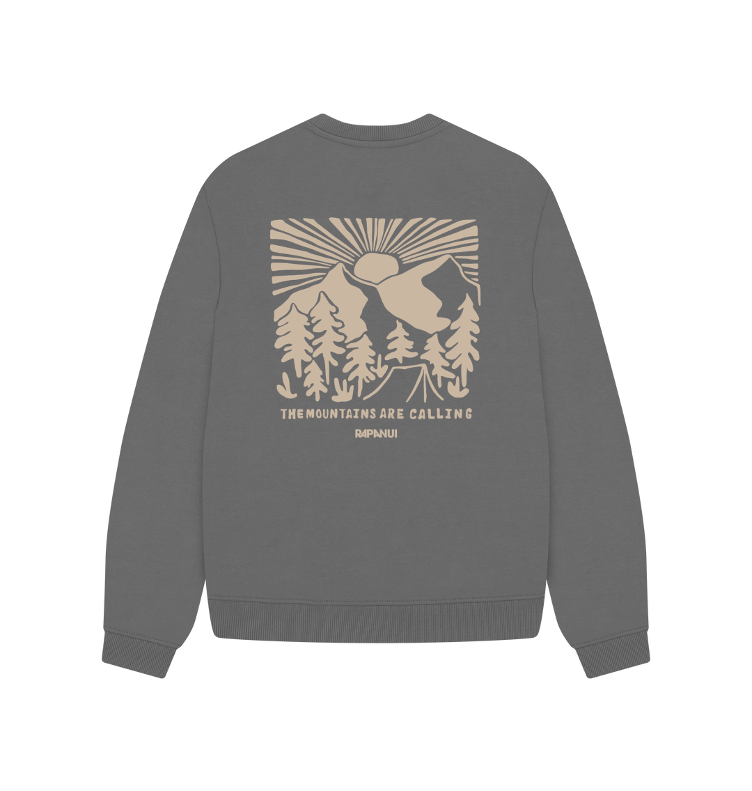 Mountains Calling Oversized Sweatshirt - Printed Sweatshirt