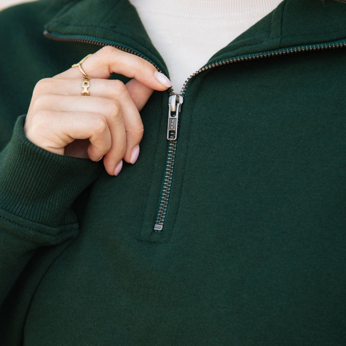 Organic Cotton 1/4 Zip - Plain Sweatshirt