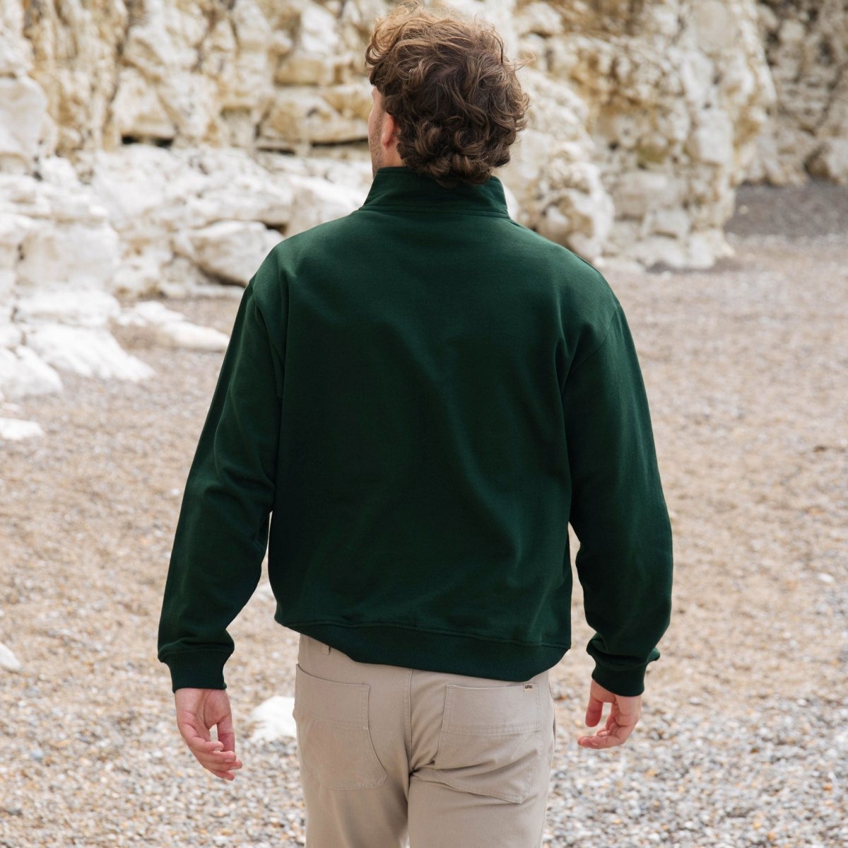 Organic Cotton 1/4 Zip - Plain Sweatshirt