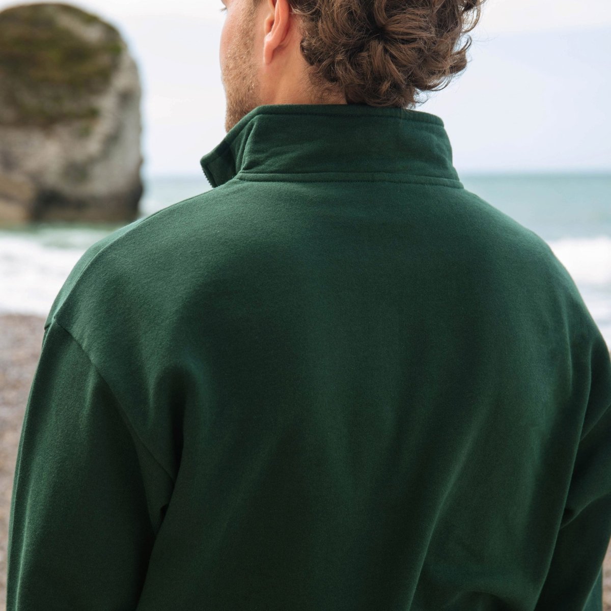 Organic Cotton 1/4 Zip - Plain Sweatshirt