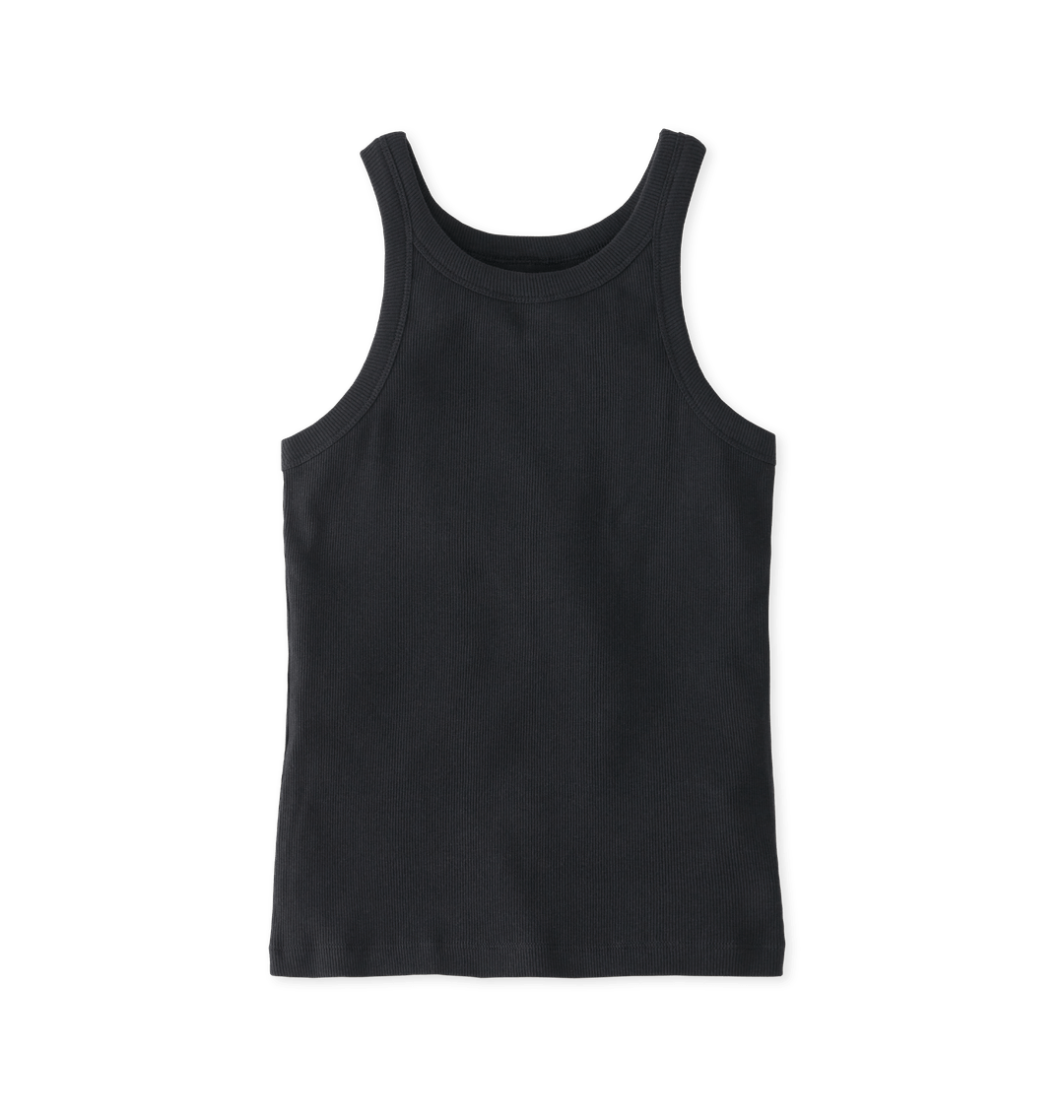 Black Women's Ribbed Vest Top