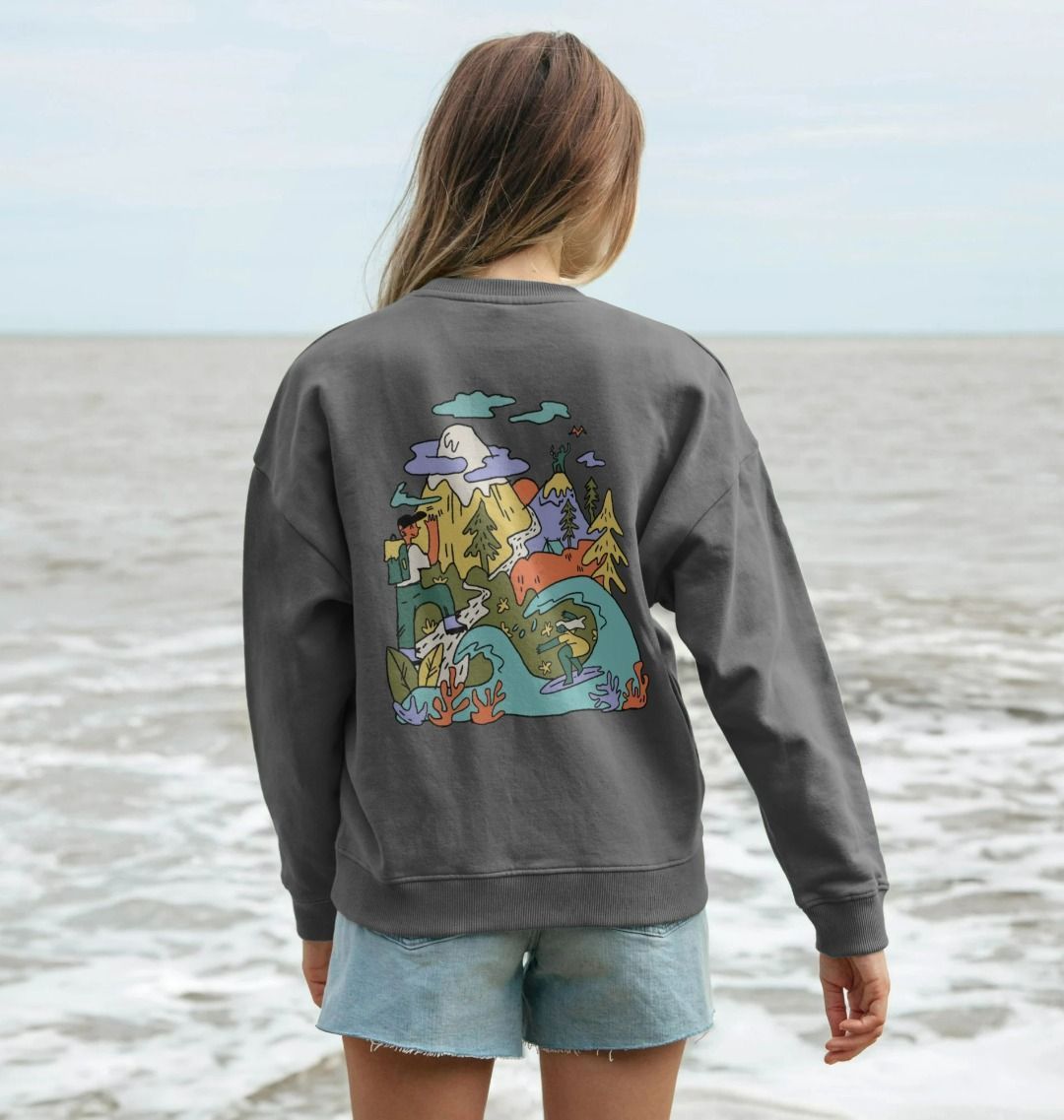 Women's Outdoor Living Oversized Sweatshirt - Printed Sweater