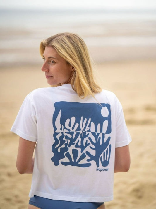 Women's Seascape T - Shirt Boxy T - Shirt - Printed T - shirt