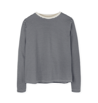 Women's Striped Heavyweight Long Sleeve T-Shirt - Plain T-Shirt