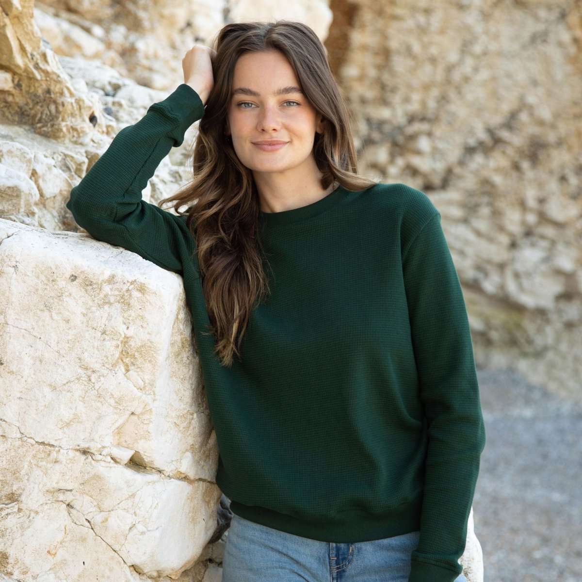 Bottle green jumpers ladies best sale